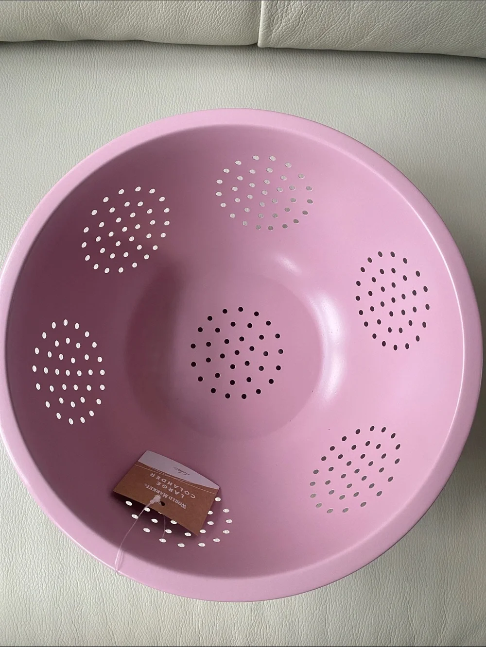 World Market Large pink lilac colander
